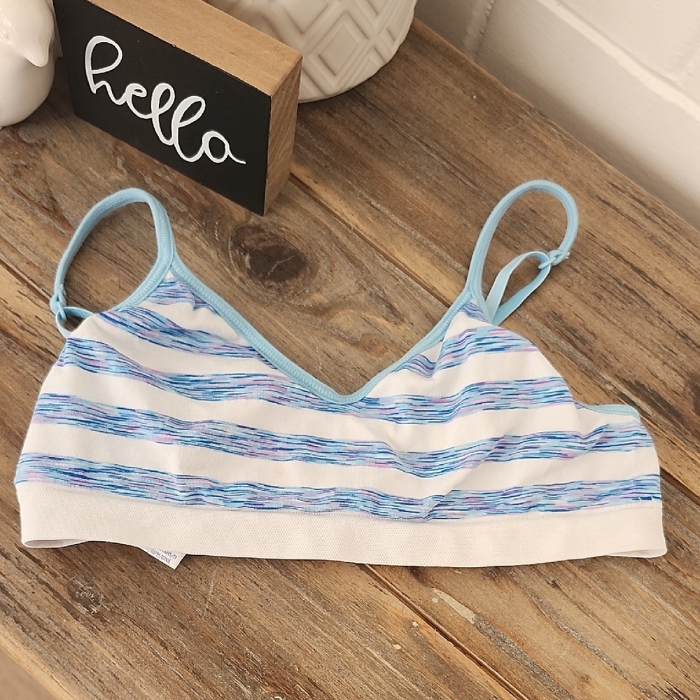 Striped Light Blue Bralette, Girls 30